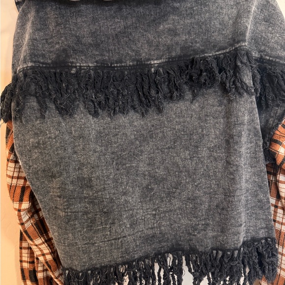 Gilded Intent denim fringe and plaid jacket - Picture 8 of 8